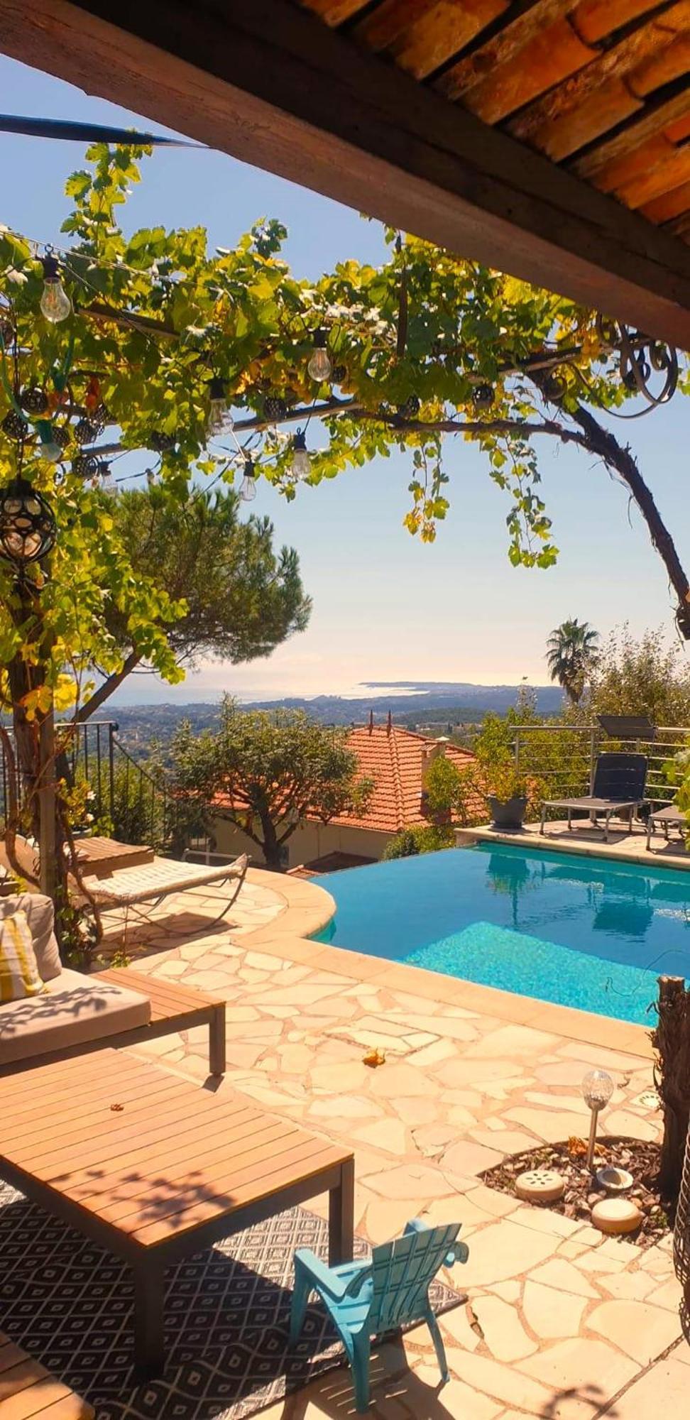 "Aux Balcons Du Riou" Avec Vue Mer 180 Degres Vence Buitenkant foto